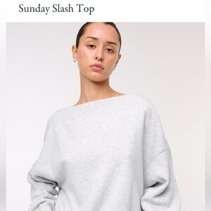 Abercrombie Grey Sunday Slash Top NWT xs